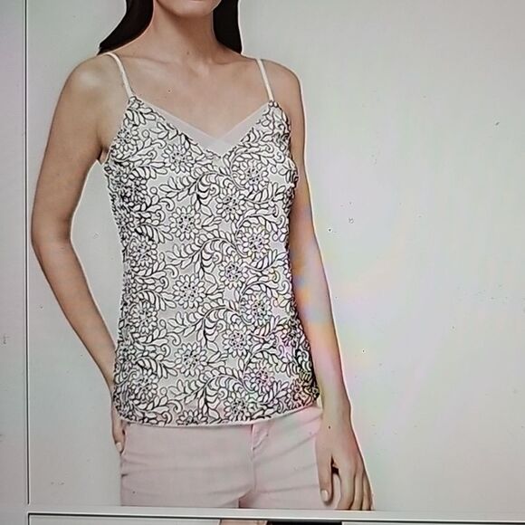 WHBM size M black and white sequin top - Picture 1 of 7